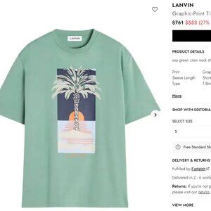 Lanvin Men's Printed T-Shirt in Vert De Gris